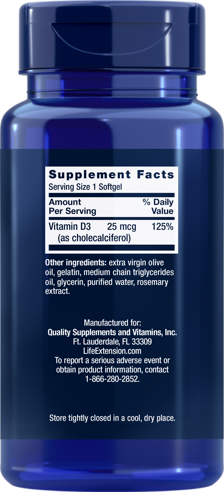 Vitamin D3, 250 softgels